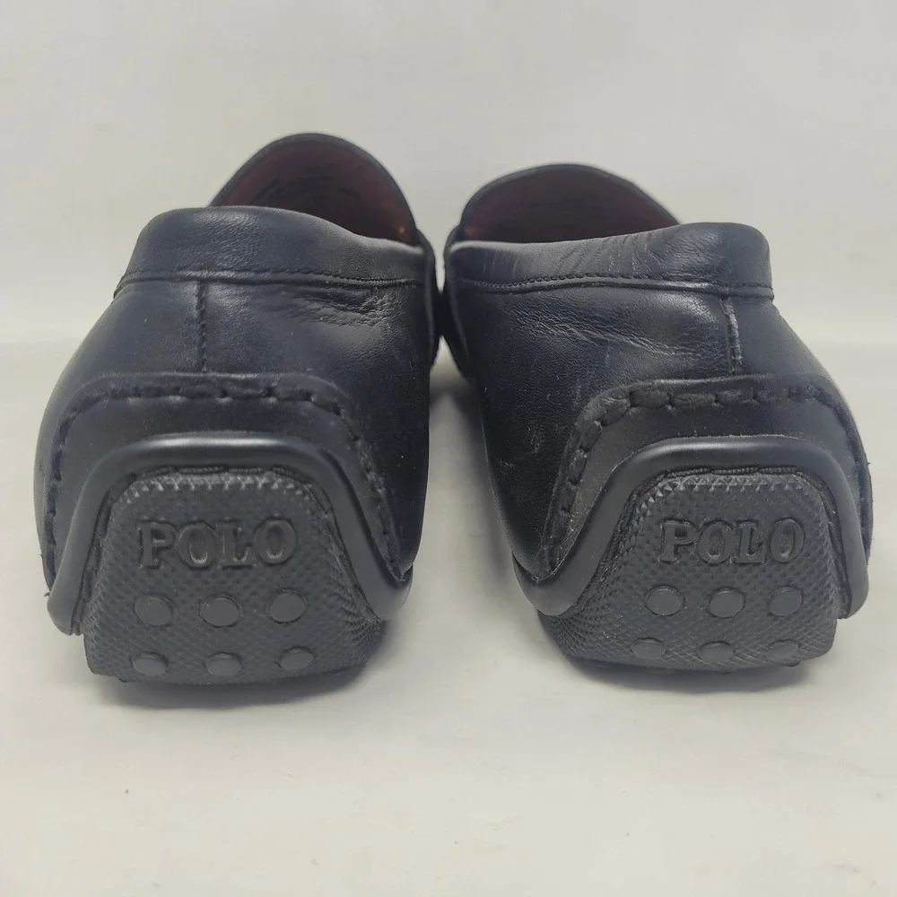 Polo Ralph Lauren Loafers 10.5D Black Leather Driver Reynold Preppy Old Money